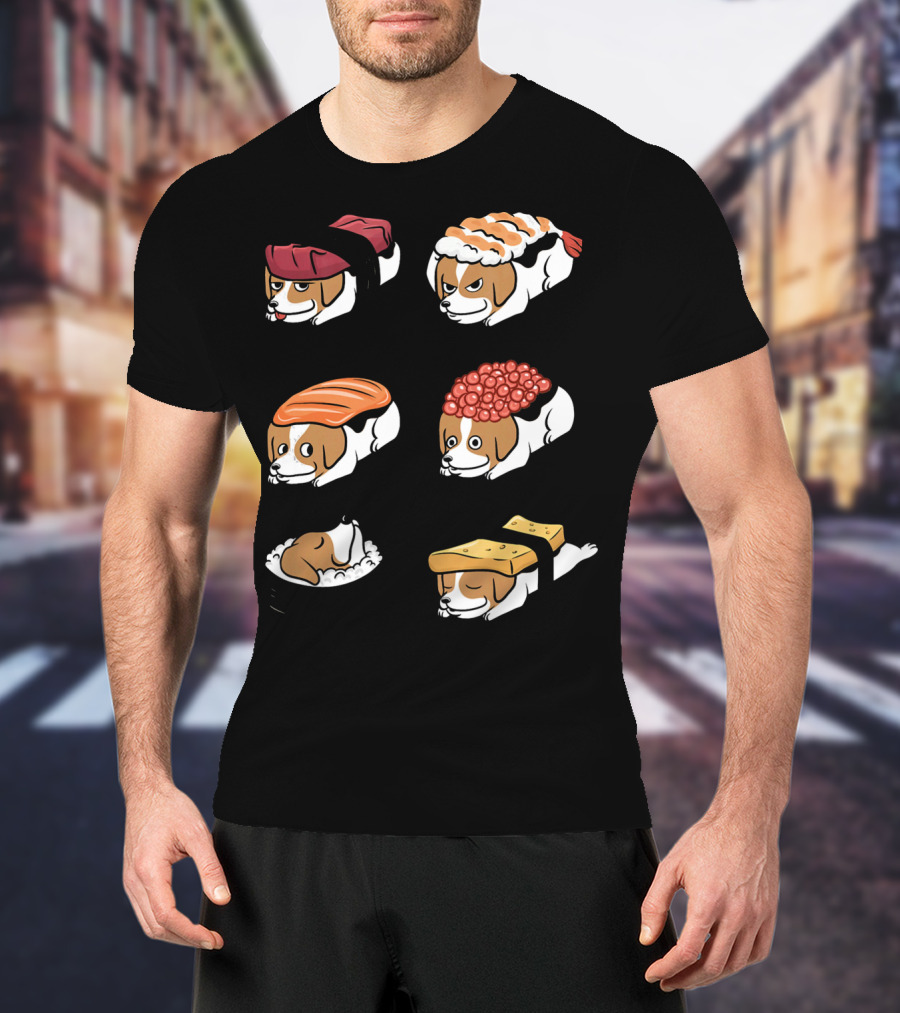 Jack Russell Terrier Nigiri Sushi Funny Dogs Collection T-Shirt
