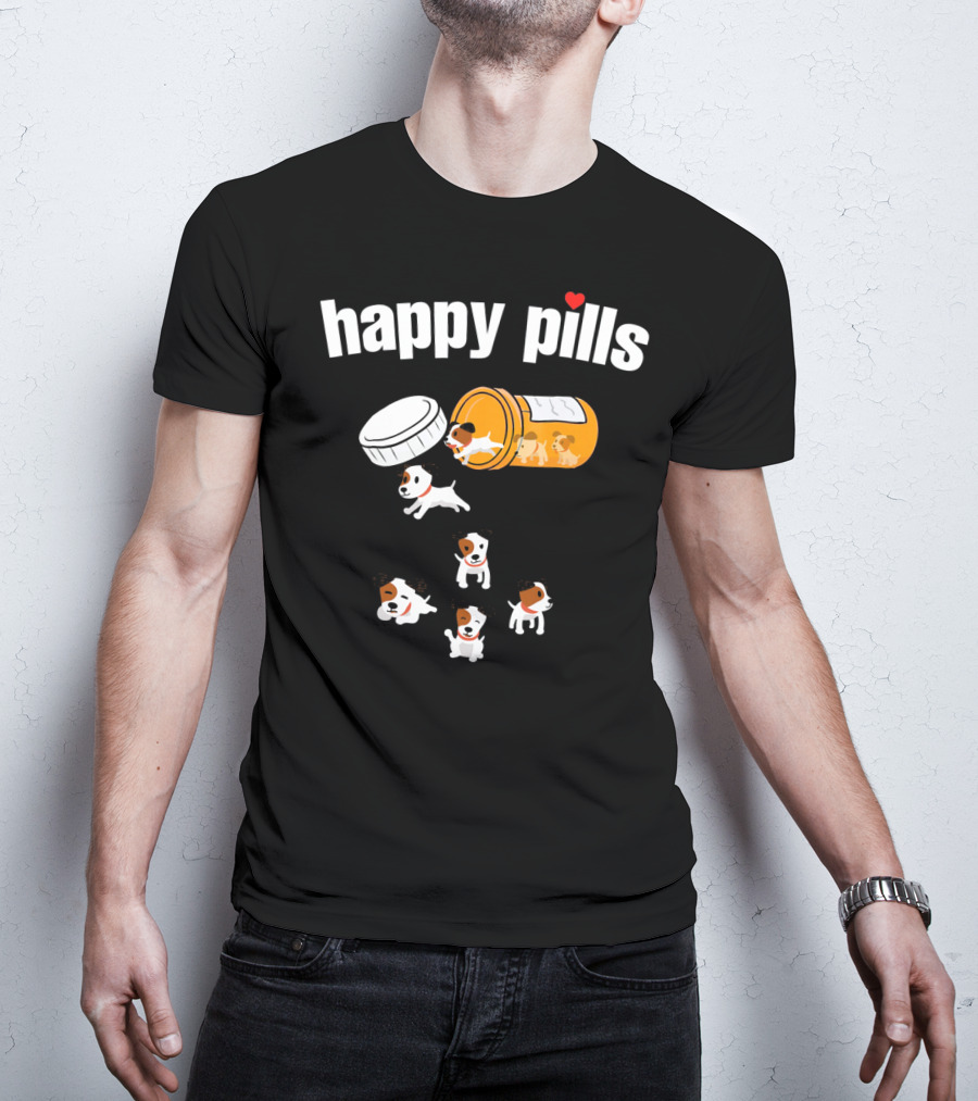 Happy Pills Jack Russell Terrier Funny Dog Love T-Shirt