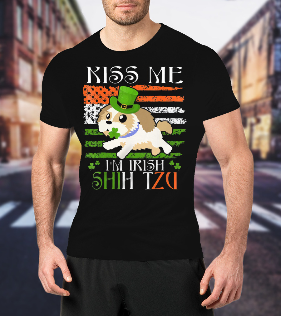 Kiss Me I'm Irish Shih Tzu St Patrick's Day T-Shirt