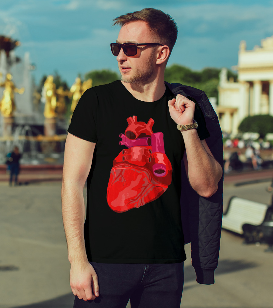 Anatomical Heart Funny Valentines Day Red Heart T-Shirt