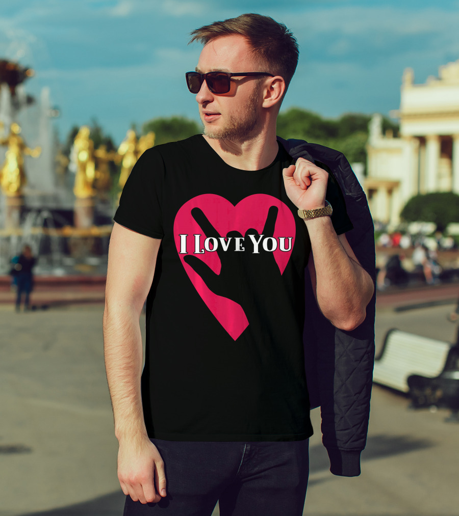 I Love You American Sign Language ASL Hand Heart T-Shirt