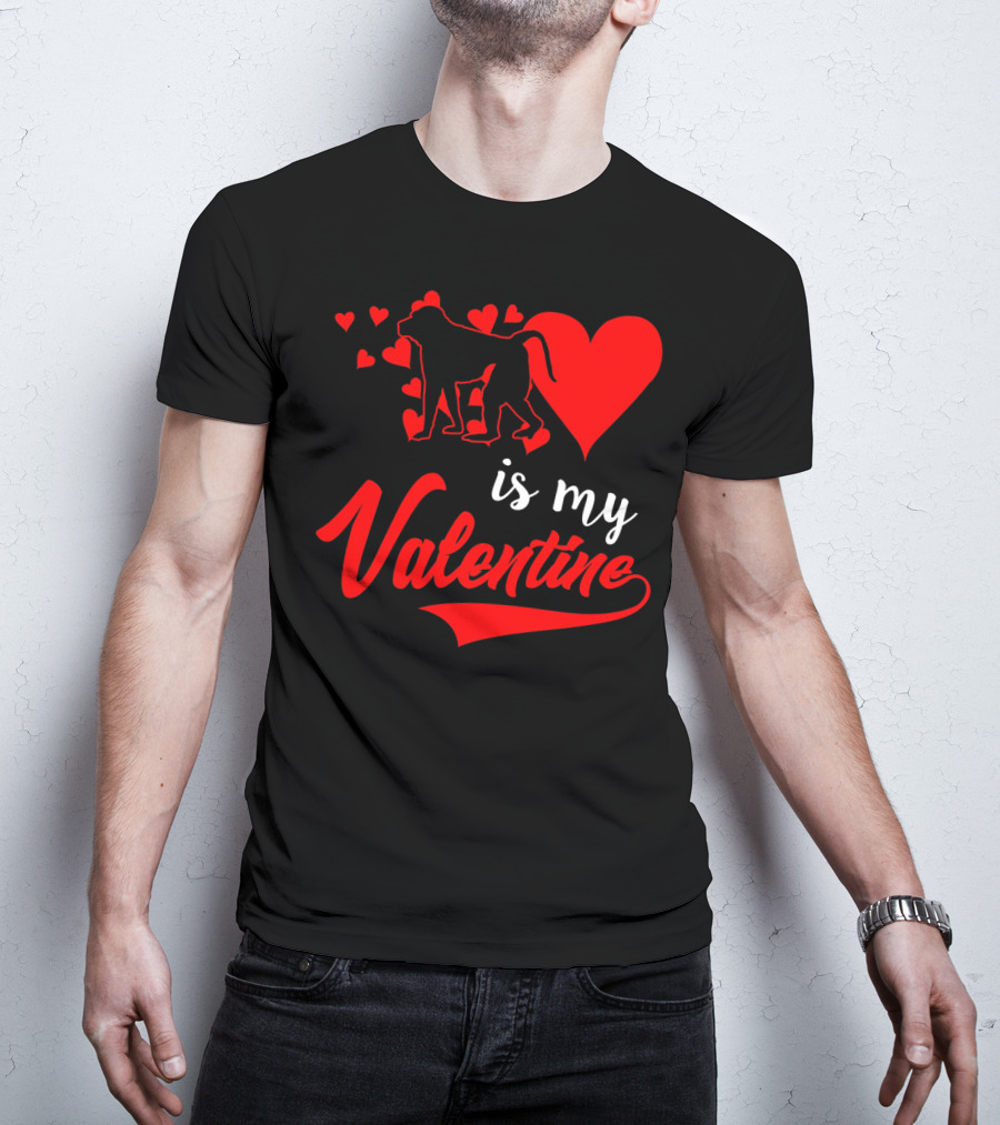 Baboon Love Heart Is My Valentine T-Shirt