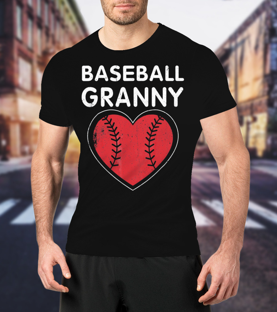Baseball Granny Heart Birthday Valentine T-Shirt