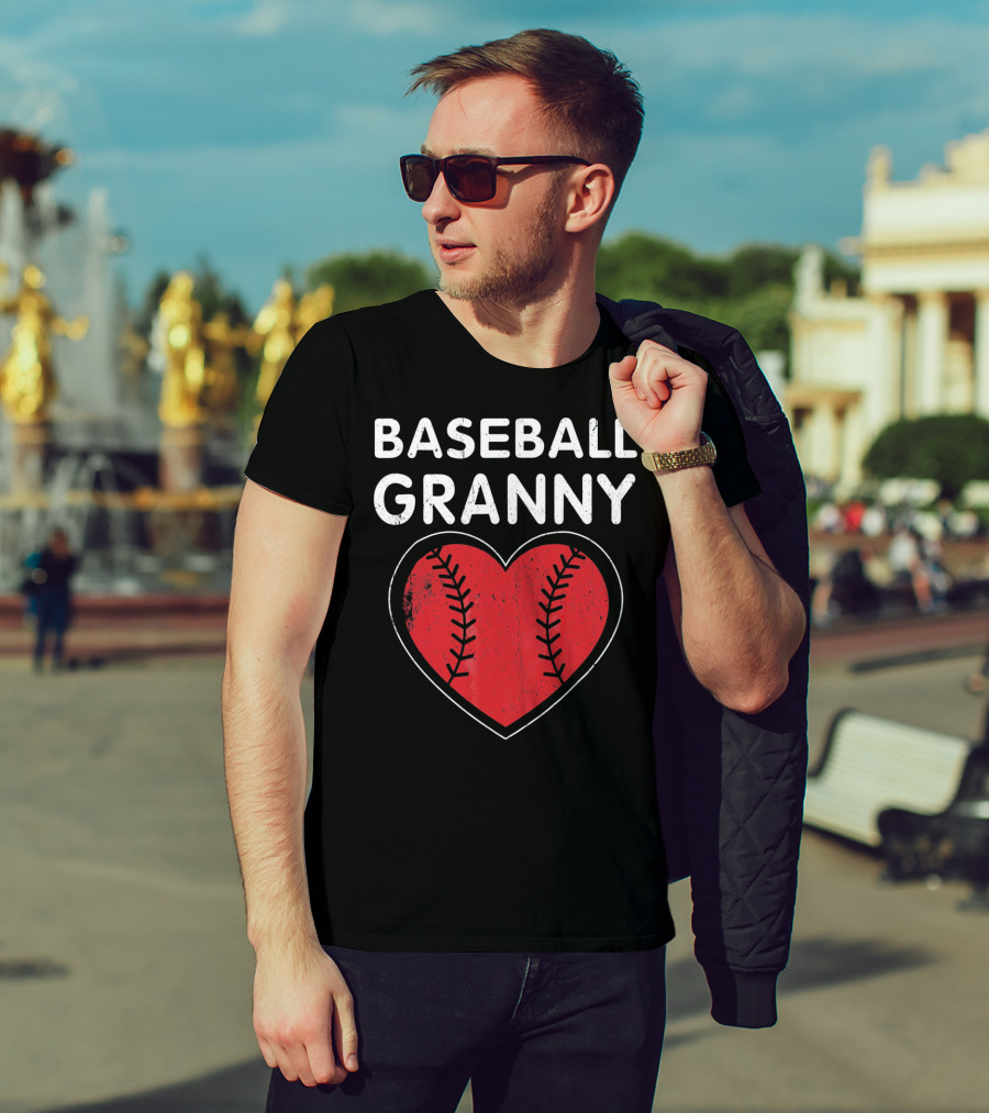 Baseball Granny Heart Birthday Valentine T-Shirt