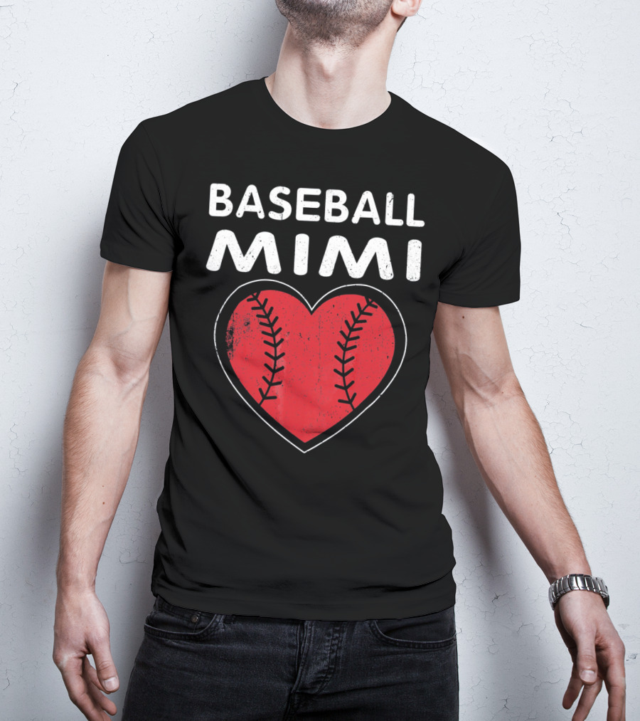 Baseball Mimi Heart Valentine T-Shirt