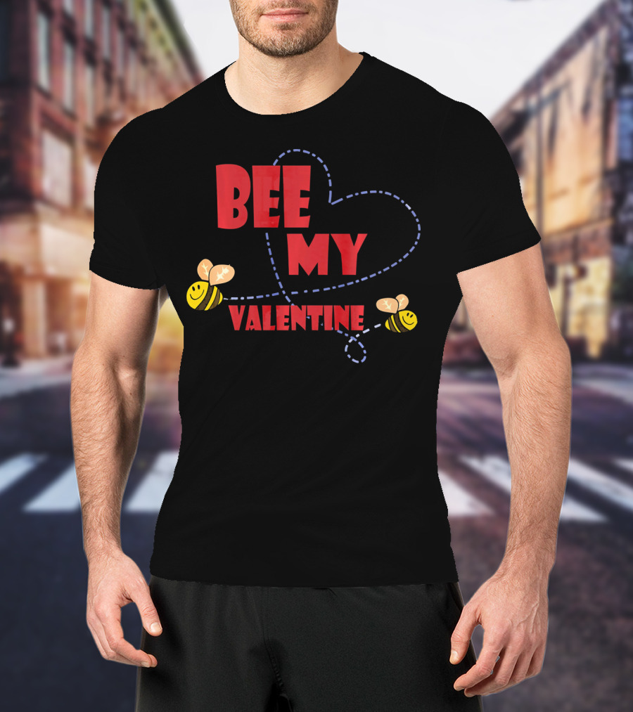 Bee My Valentine Beekeeper Cou With Heart And Bees T-Shirt
