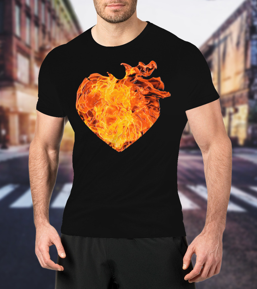 Valentines Day Big Heart Of Fire T-Shirt