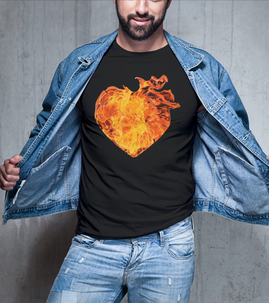 Valentines Day Big Heart Of Fire T-Shirt