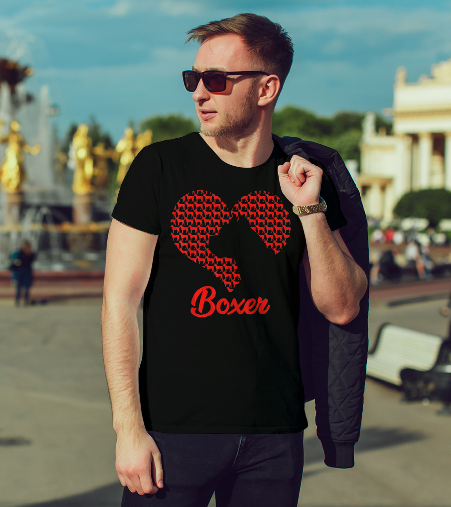 Boxer Heart Valentine Love Boxer T-Shirt