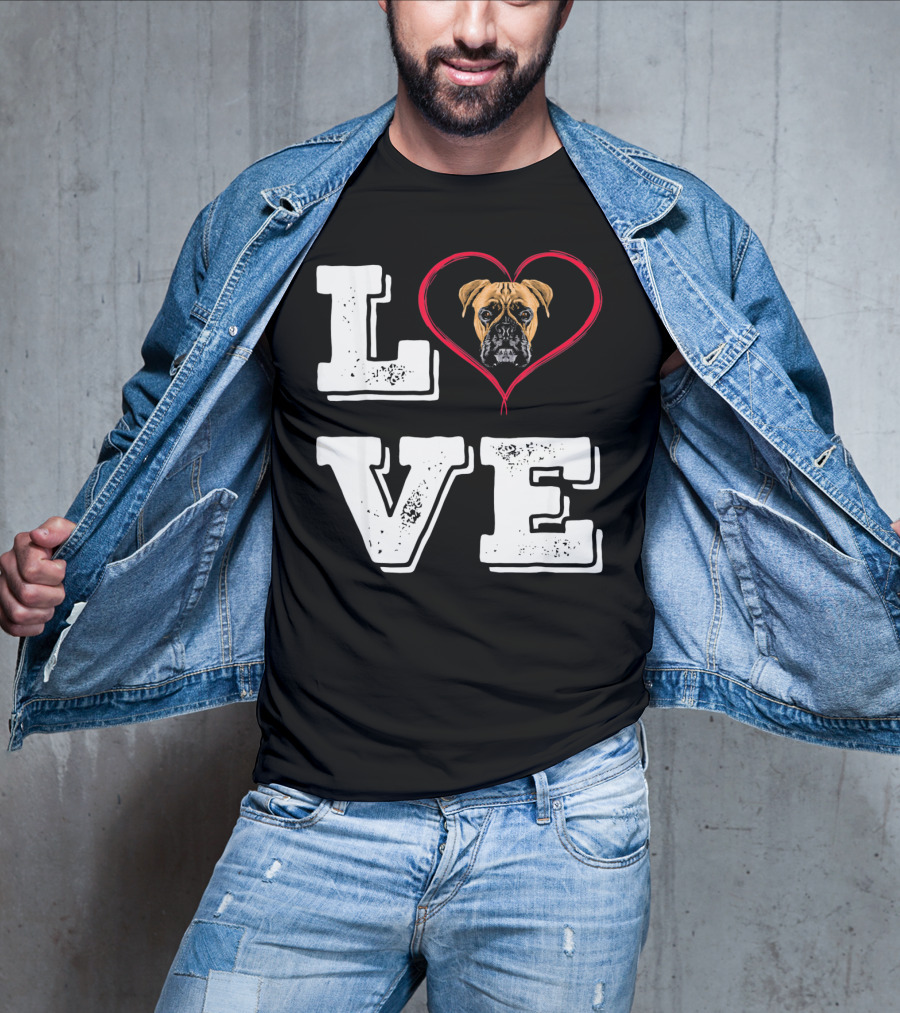 Boxer Dog Love Heart Va Dog Mom T-Shirt