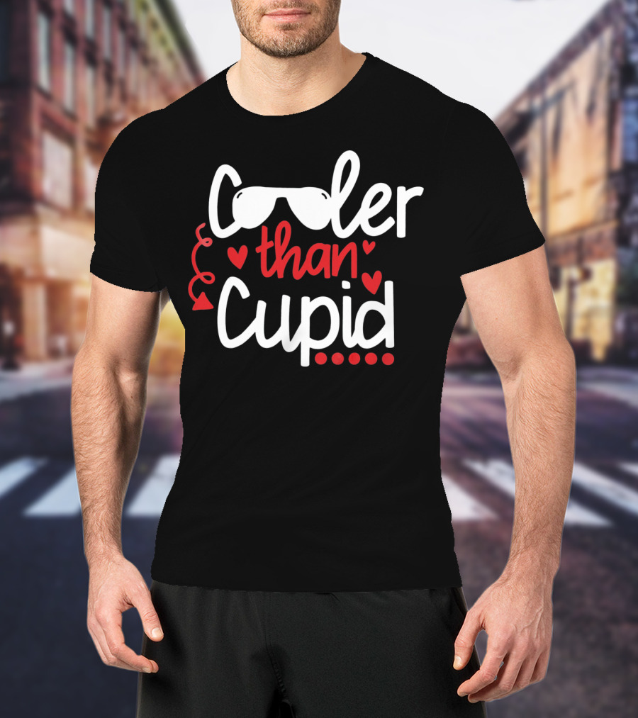 Cooler Than Cupid Valentine Hearts And Glasses T-Shirt