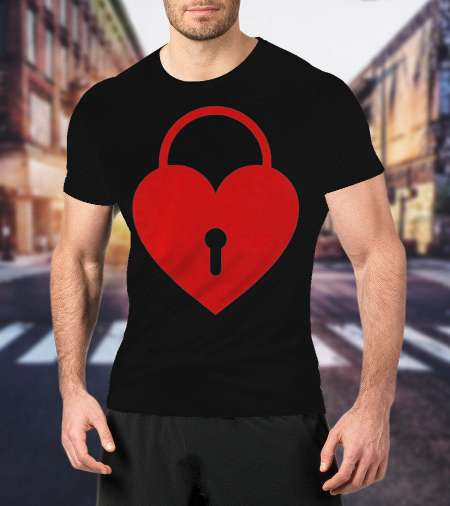 Valentines Day Heart Lock Key Symbol For Couples T-Shirt