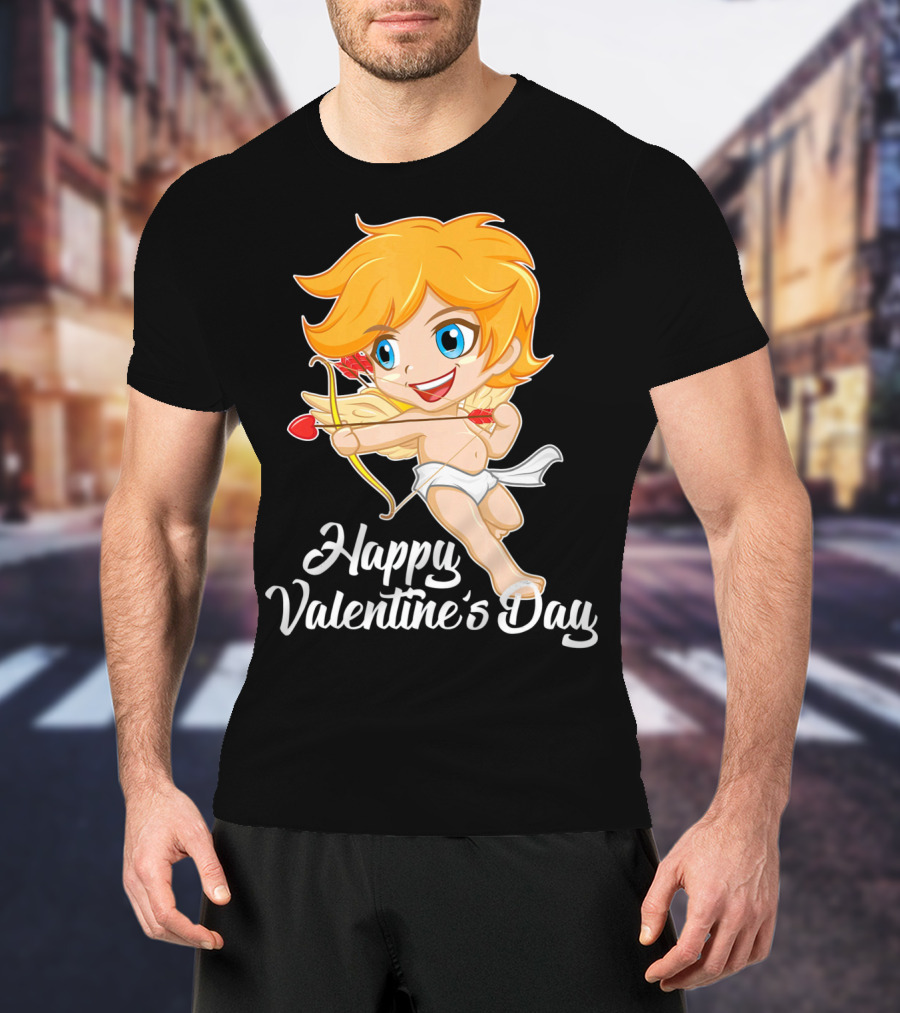 Happy Valentine's Day Cupid Bow And Heart Arrow T-Shirt