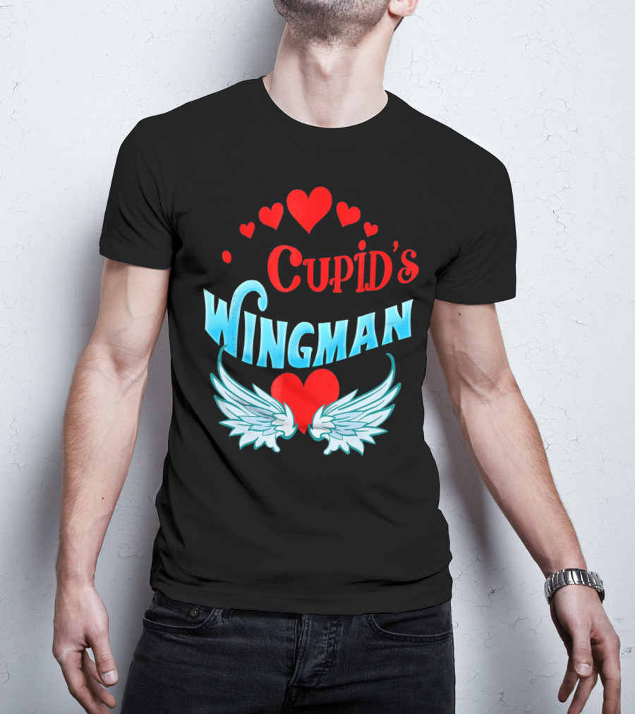 Cupid's Wingman Valentine's Hearts And Wings T-Shirt
