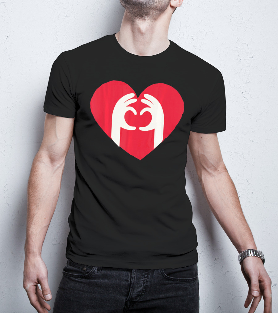 Valentines Day Cute Finger Heart Shape T-Shirt