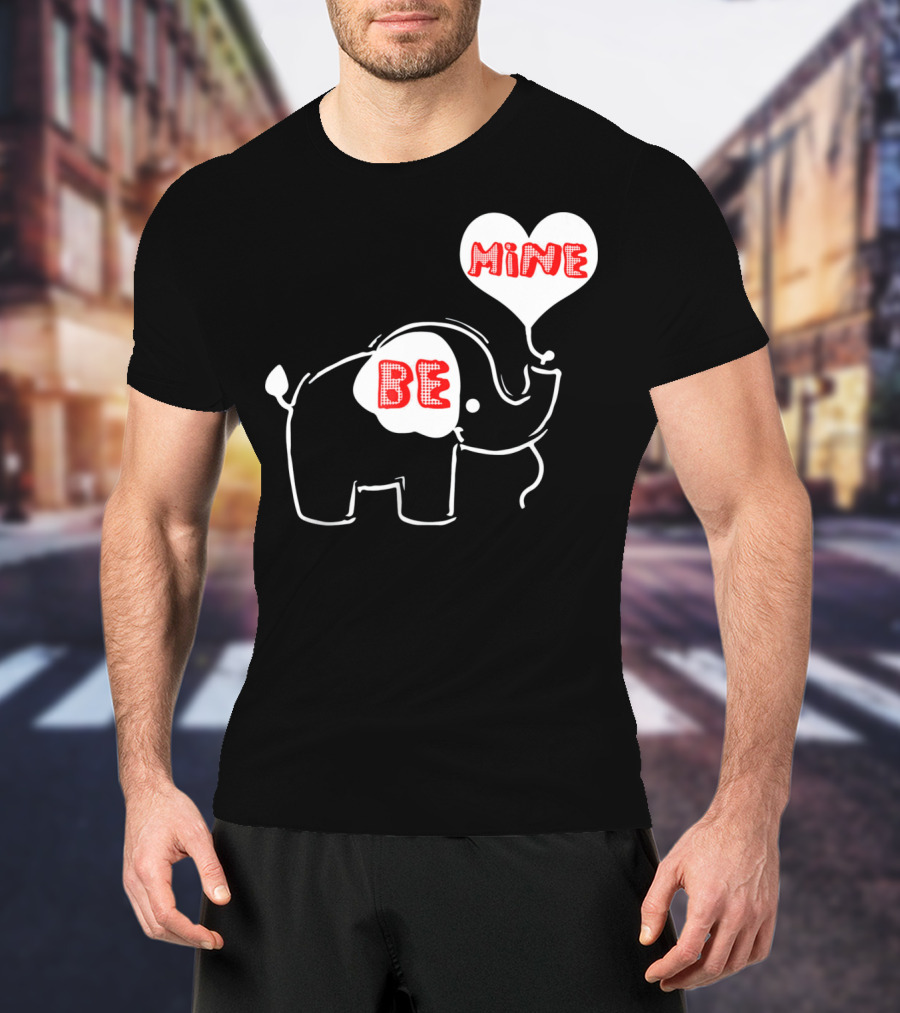 Be Mine Cute Valentines Day Elephant Balloon T-Shirt