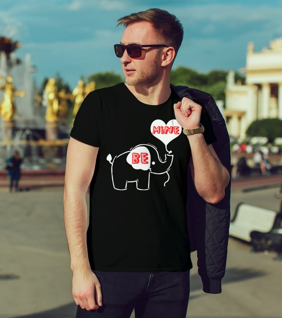 Be Mine Cute Valentines Day Elephant Balloon T-Shirt