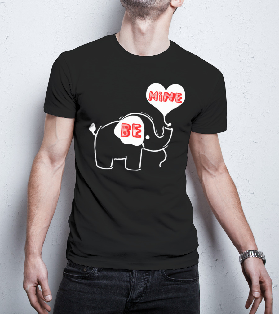 Be Mine Cute Valentines Day Elephant Balloon T-Shirt