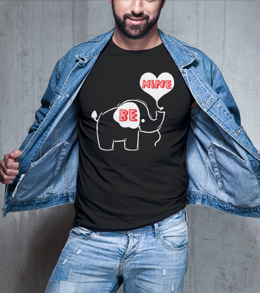 Be Mine Cute Valentines Day Elephant Balloon T-Shirt