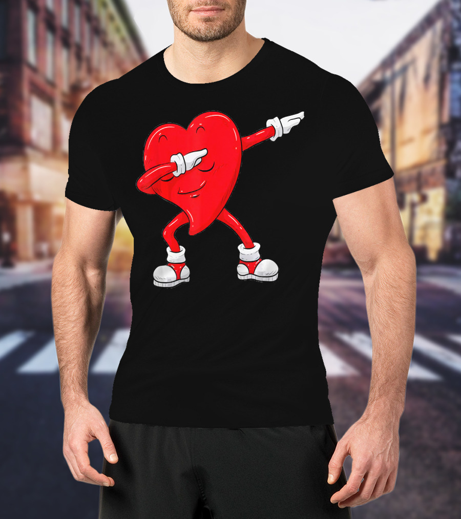 Dabbing Heart Valentine’s Day Dance Pose T-Shirt