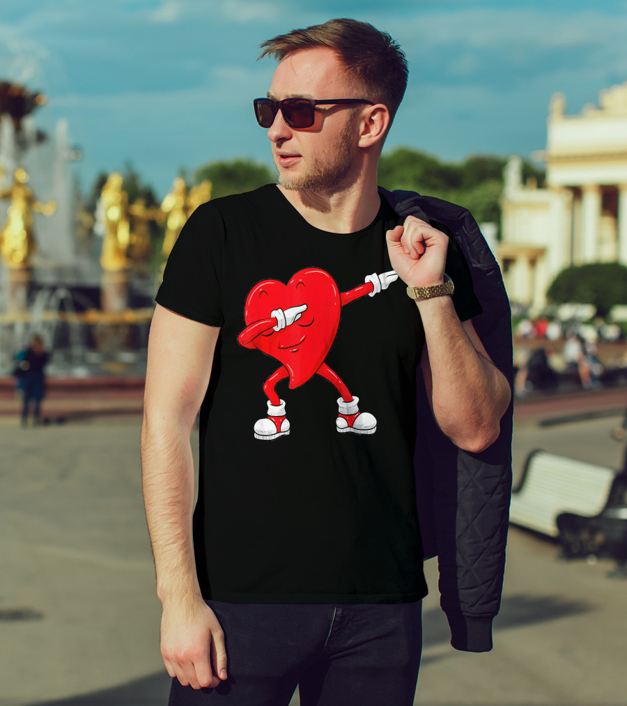 Dabbing Heart Valentine’s Day Dance Pose T-Shirt