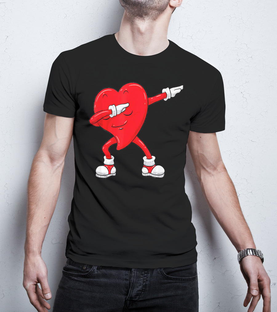 Dabbing Heart Valentine’s Day Dance Pose T-Shirt