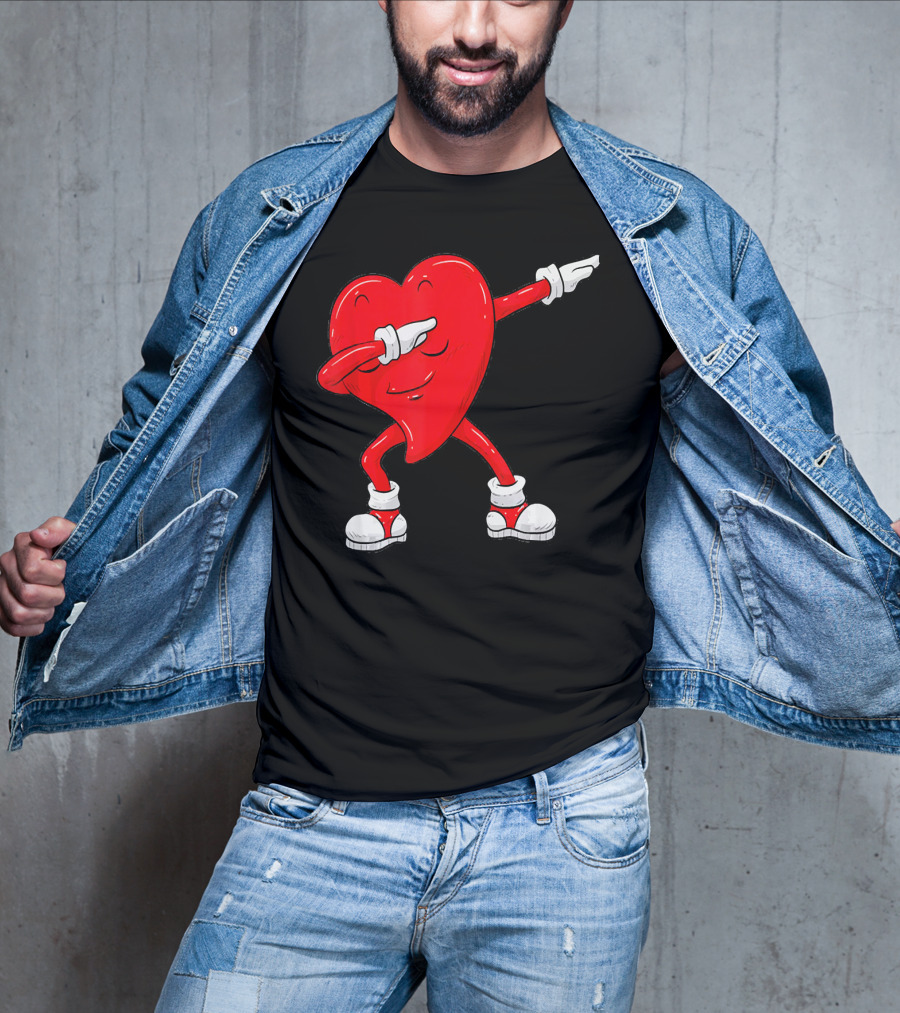 Dabbing Heart Valentine’s Day Dance Pose T-Shirt