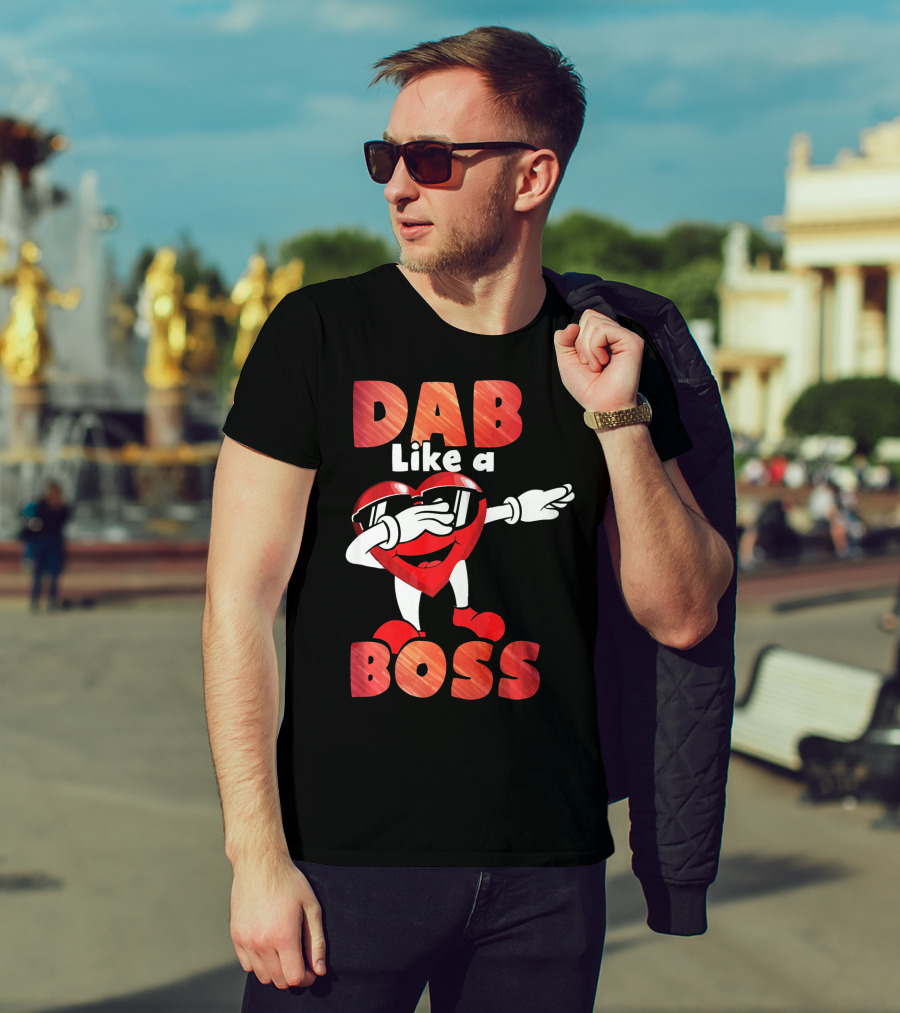 Dab Like A Boss Heart Valentine Day T-Shirt