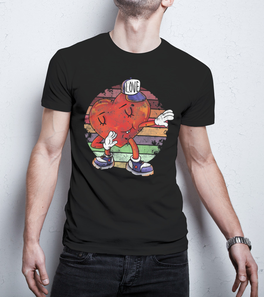 Love Dabbing Heart Valentines Day T-Shirt