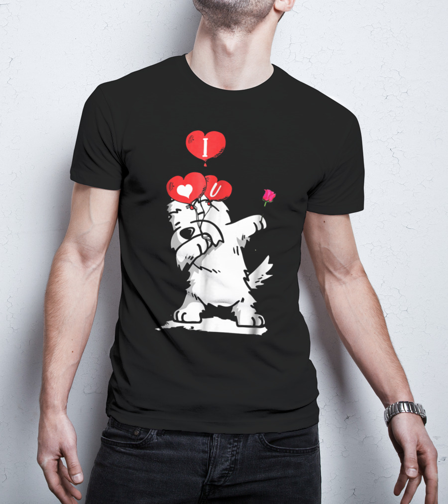 I Love U Dabbing Westie Valentine's Day T-Shirt