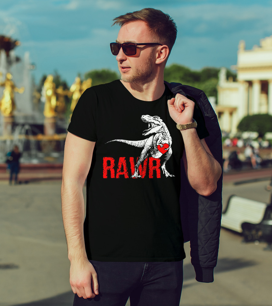 RAWR Dinosaur Valentine Heart T-Shirt