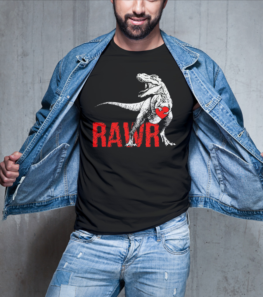 RAWR Dinosaur Valentine Heart T-Shirt