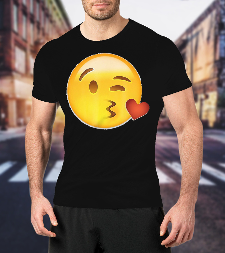 EmojiTees Blow Kiss Emoji Valentine T-Shirt