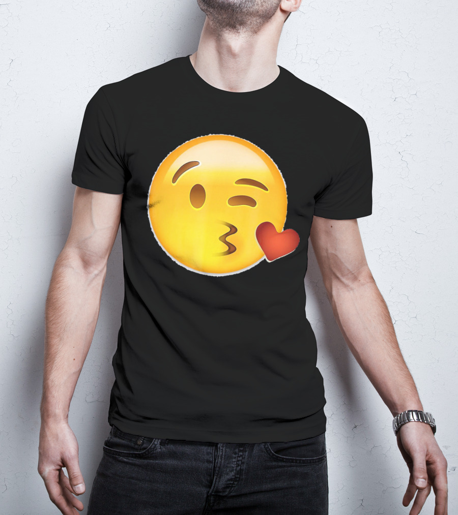 EmojiTees Blow Kiss Emoji Valentine T-Shirt