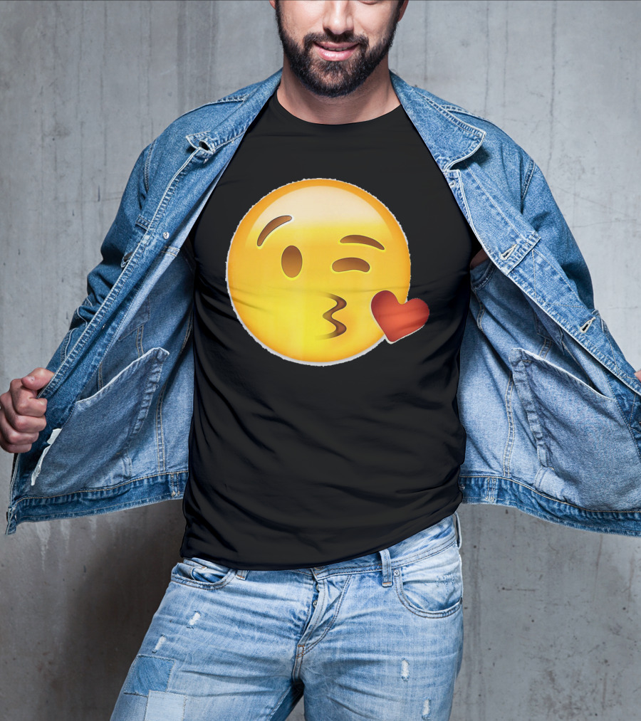 EmojiTees Blow Kiss Emoji Valentine T-Shirt