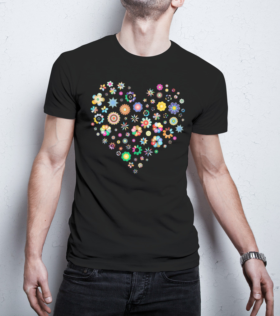 Heart Shaped Floral Arrangement Valentines Day T-Shirt