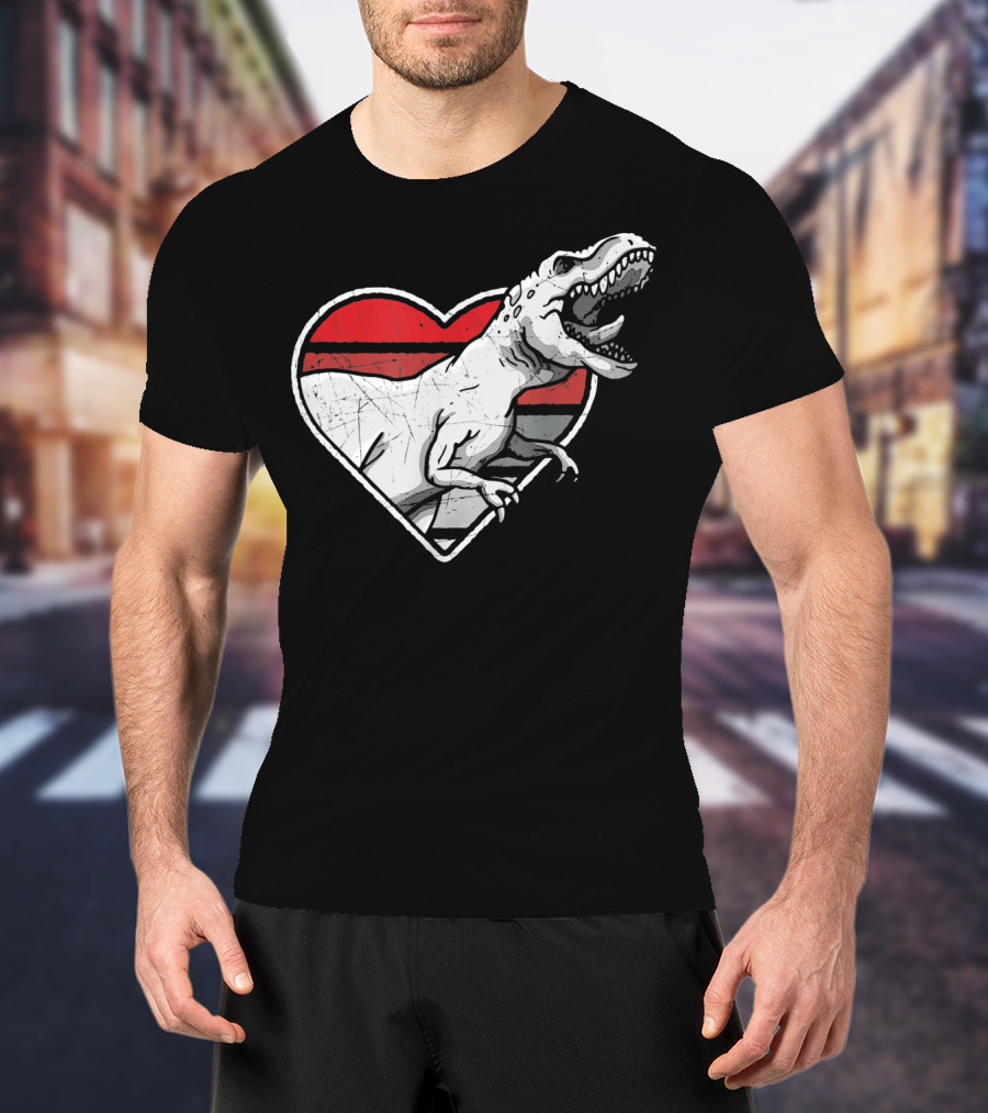Valentine's Day Heart T-Rex Love Dinosaur Fun T-Shirt