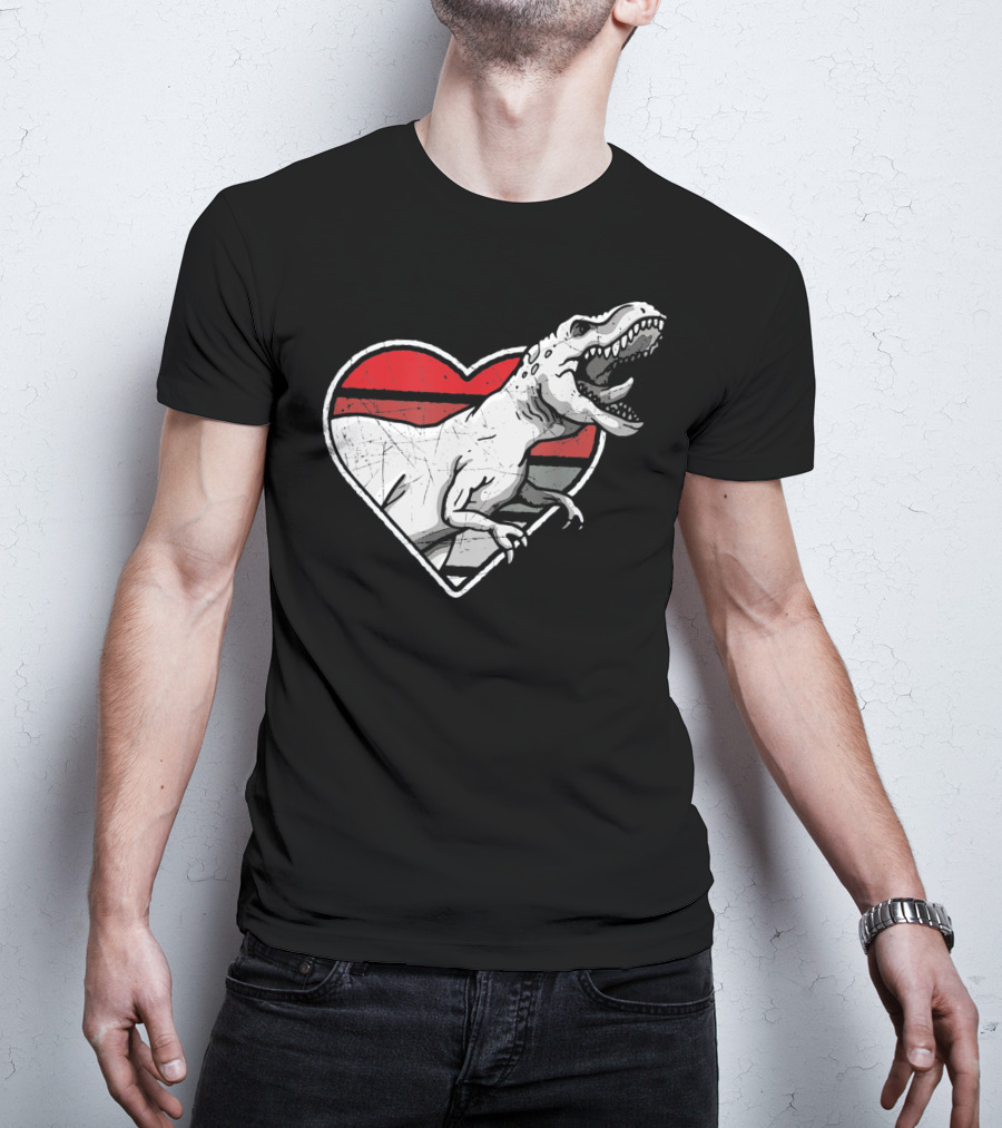 Valentine's Day Heart T-Rex Love Dinosaur Fun T-Shirt