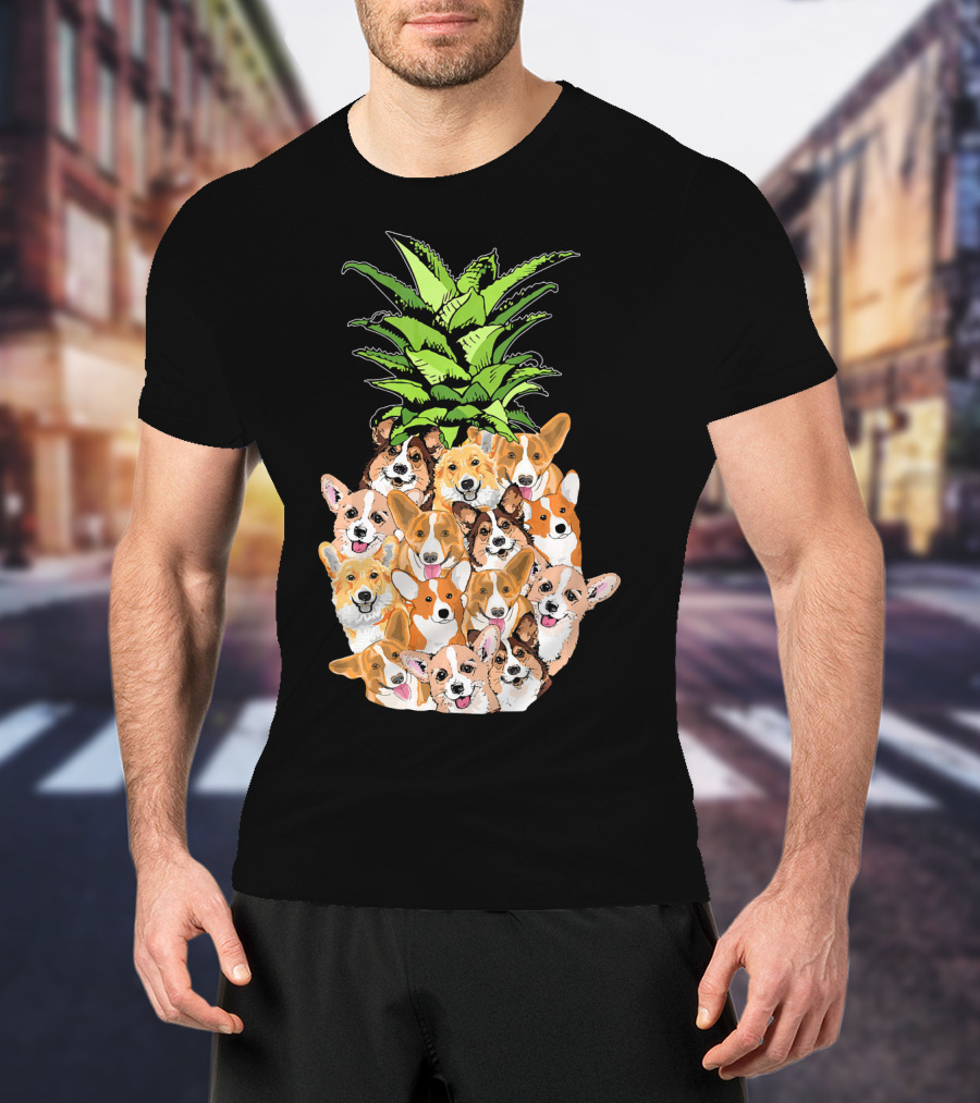 Funny Pineapple Corgi Valentine's Birthday T-Shirt