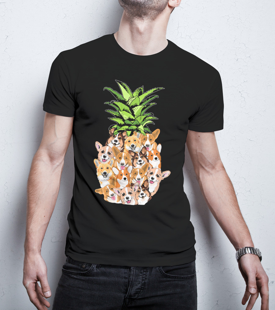 Funny Pineapple Corgi Valentine's Birthday T-Shirt