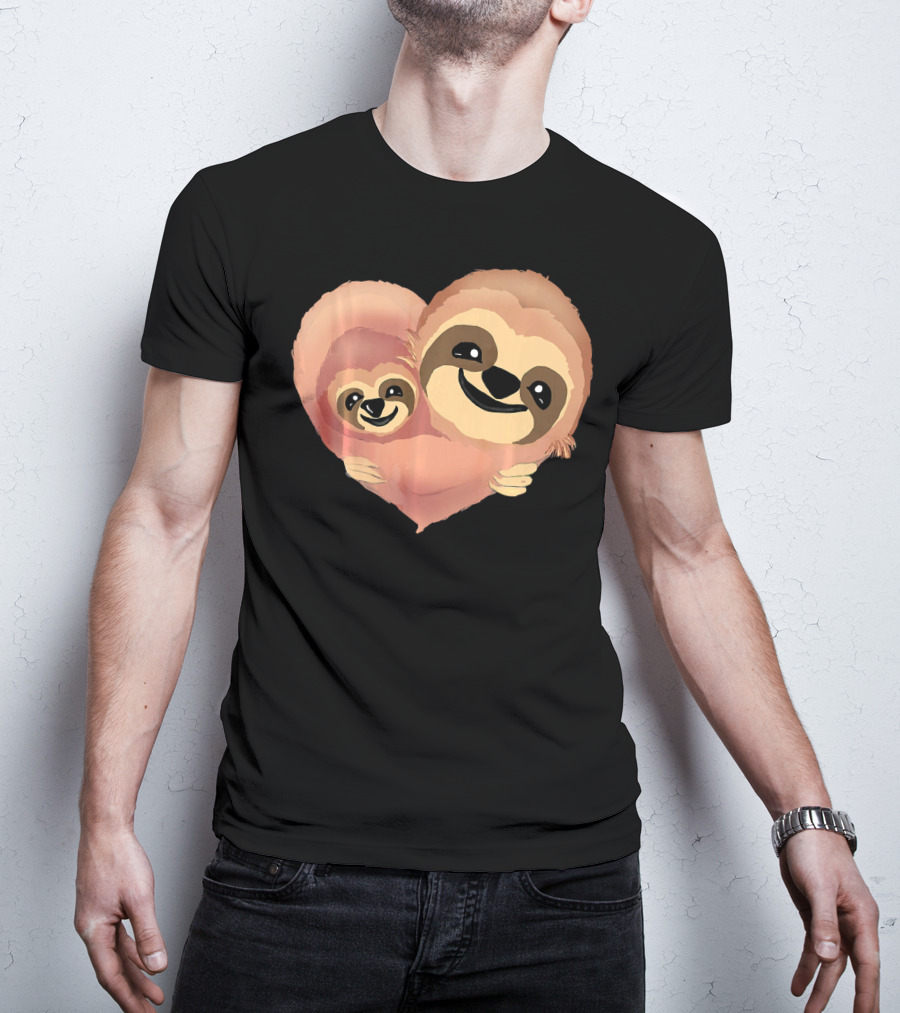 Valentine Sloth Heart Duo Love T-Shirt