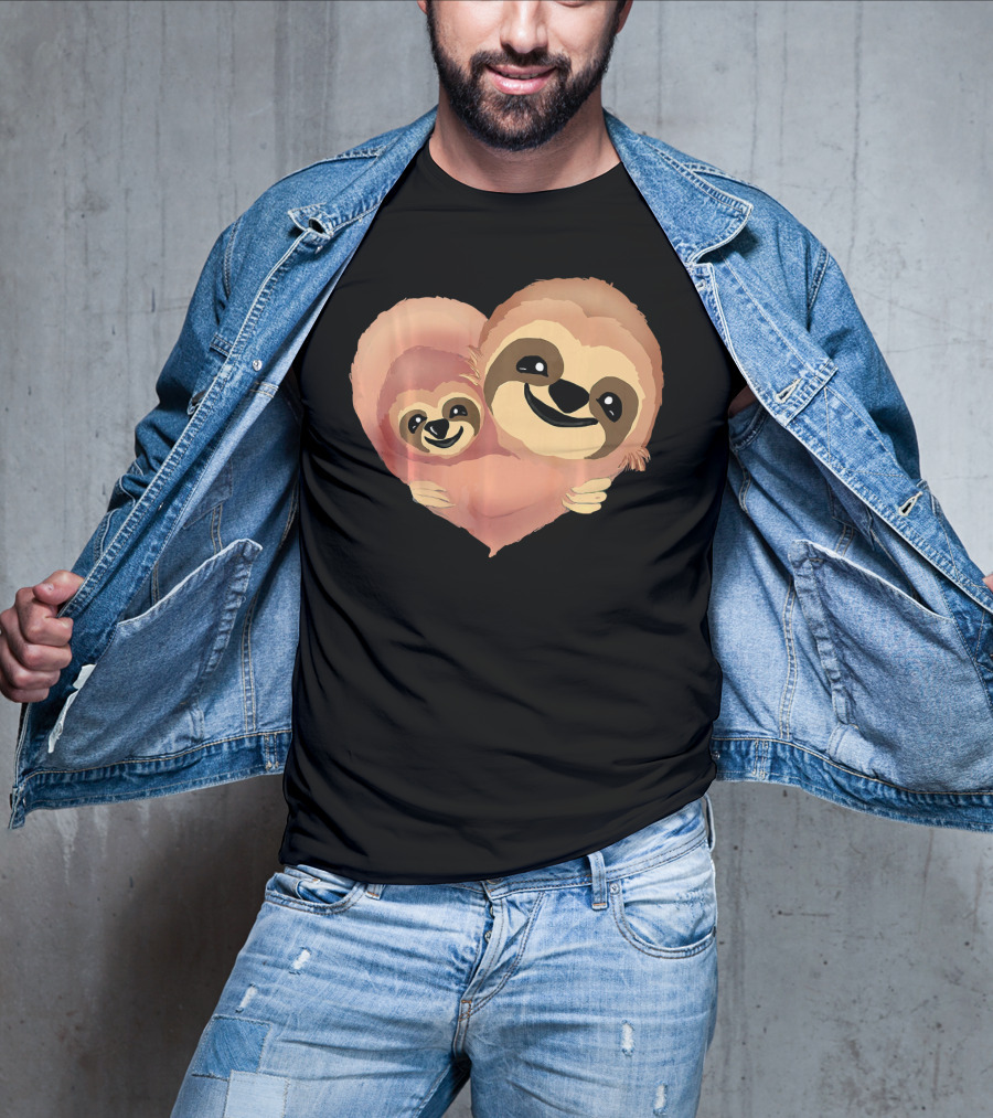 Valentine Sloth Heart Duo Love T-Shirt