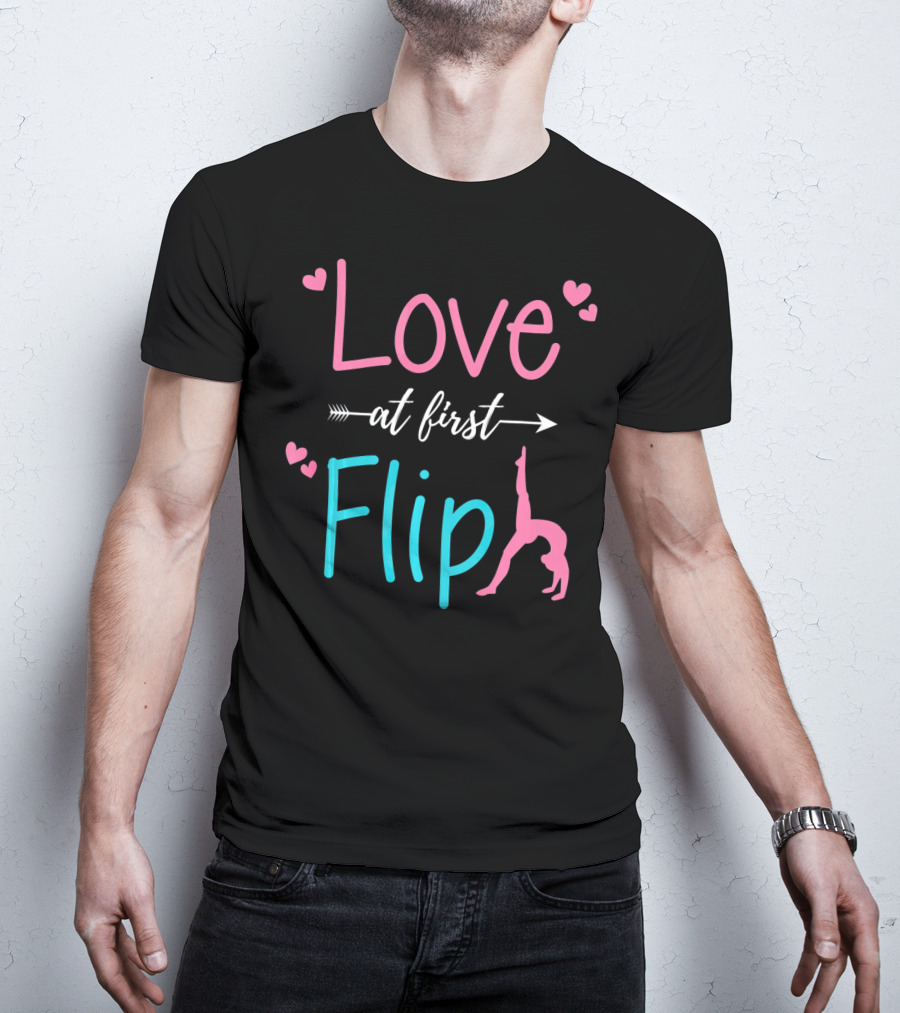 Love At First Flip Gymnastics Hearts Performance T-Shirt