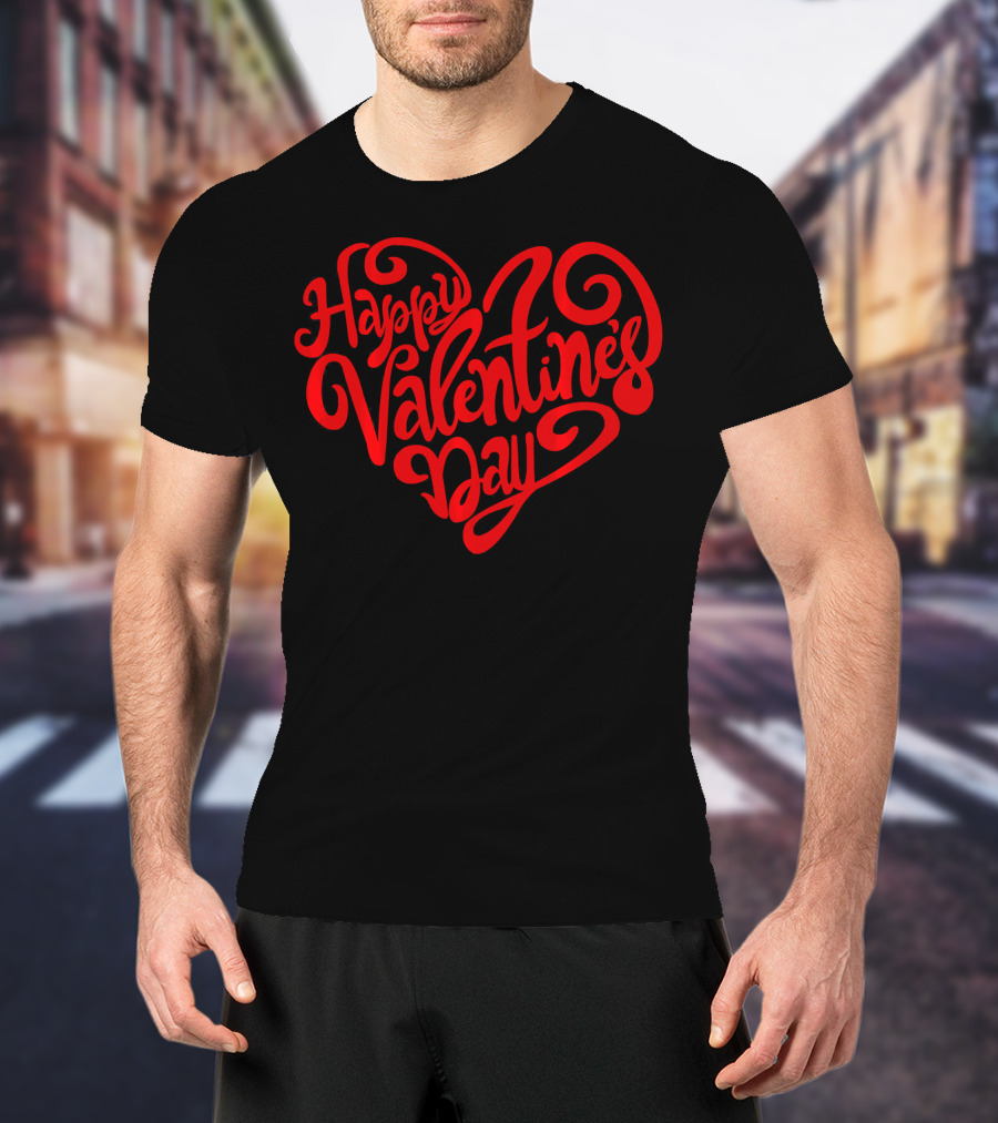 Happy Valentine's Day Heart Script T-Shirt