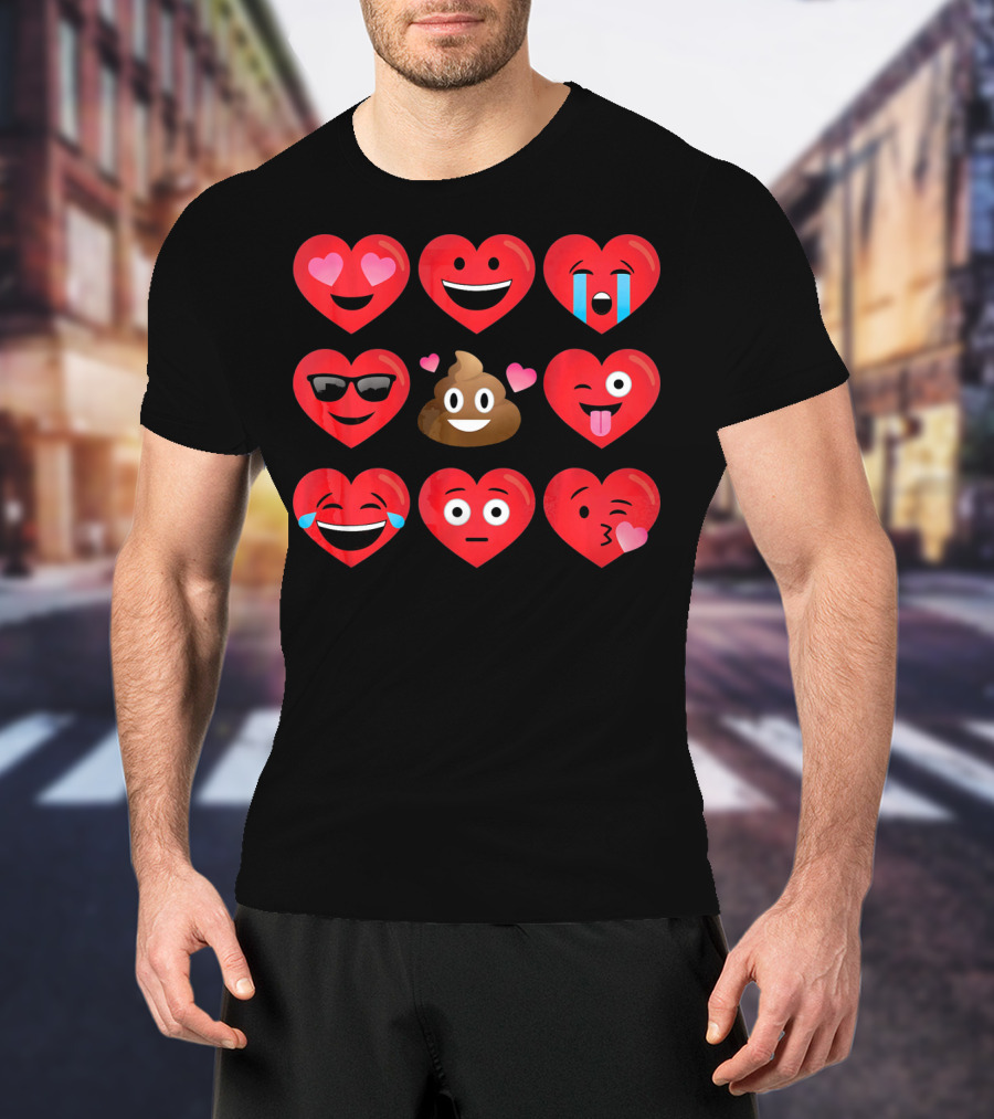 Heart Face Emoticons Love And Expressions Valentine's Day T-Shirt