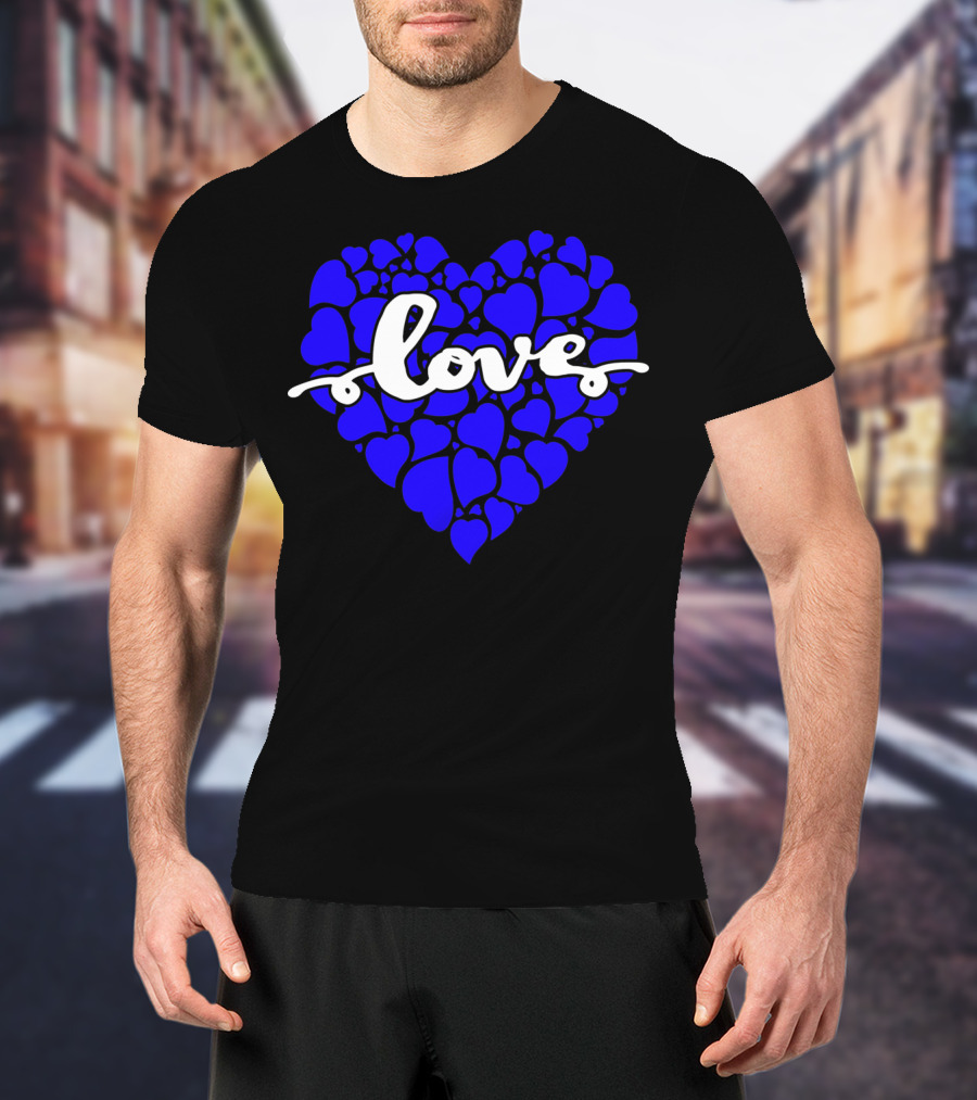 Love Heart Blue Valentines T-Shirt