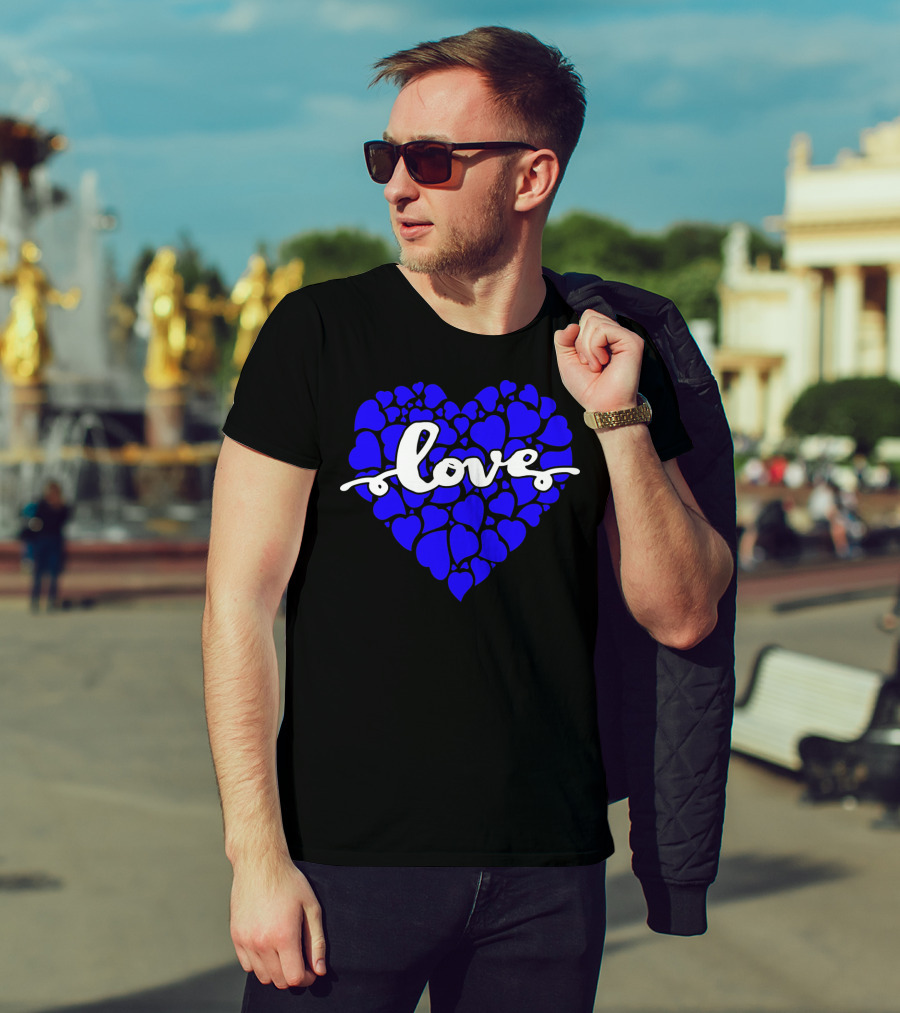 Love Heart Blue Valentines T-Shirt