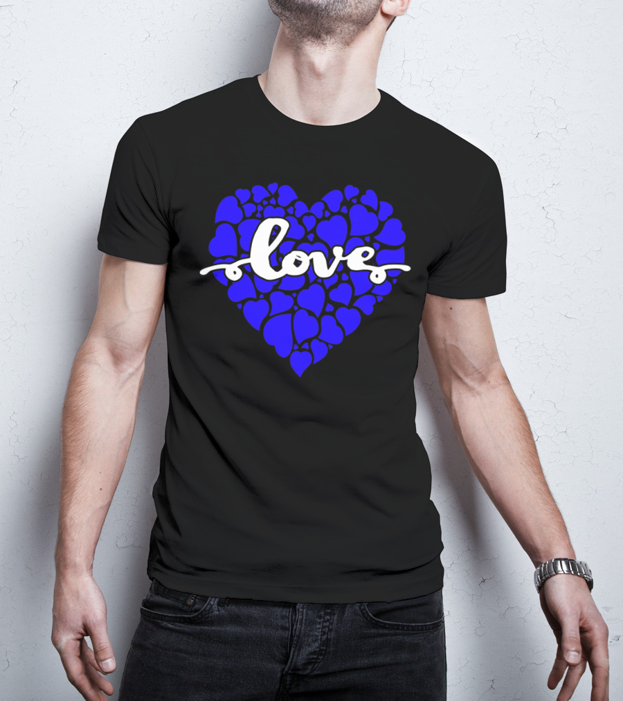 Love Heart Blue Valentines T-Shirt