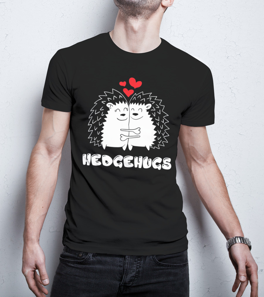 Hedgehugs Hedgehog Hugs Valentine Hearts T-Shirt