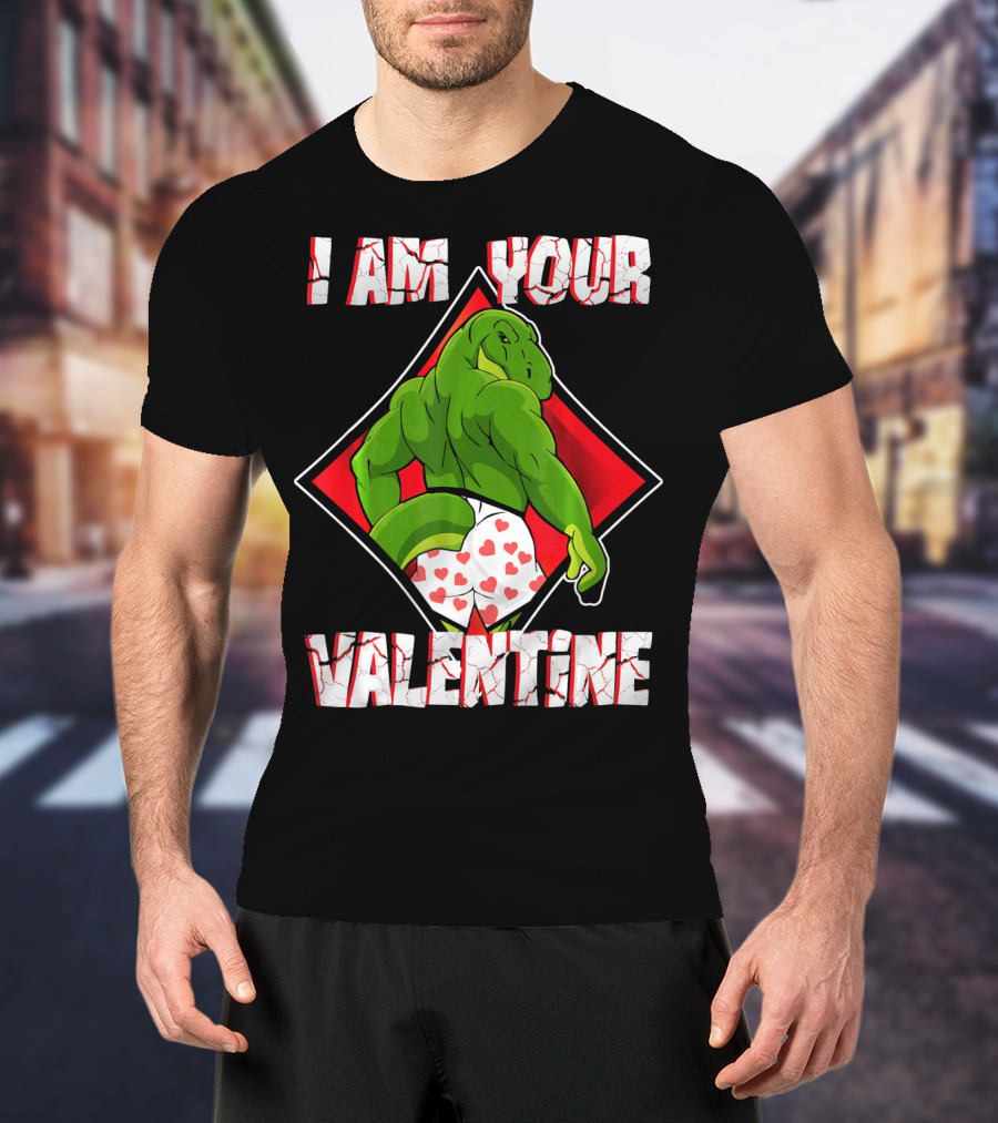 I Am Your Valentine Dinosaur With Heart Boxers T-Shirt